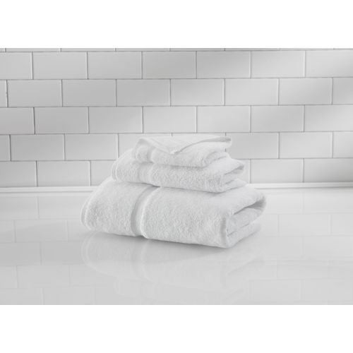 Crown Touch Washcloth, Cotton Dobby Border, 13x13, 1.5 lbs/dz, White